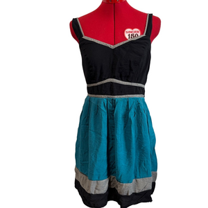 BeBop Black and Teal Mini Dress